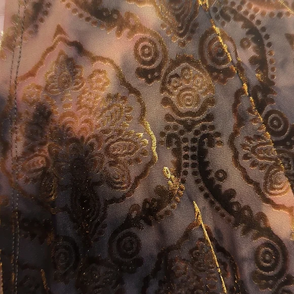 90's/Y2K Velvet Print Bell Sleeve Burnout Fairy Top - Picture 8 of 12